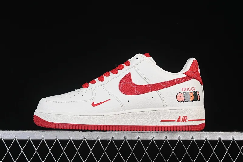 All categories Nk Air Force 1 Air Force series Nk Air Force 1 Low Air Force low-top Nike Air Force 1'07 Low Gucci co-branded white and red Air Force 1 low-top casual sneakers SC0601-570